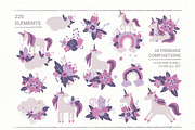 Unicorns & Flowers Collection, a Graphic by VioletOxide (Thumbnail 3 of 10)