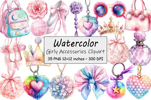 Girly Accessories Clipart, an Illustration by Design Market