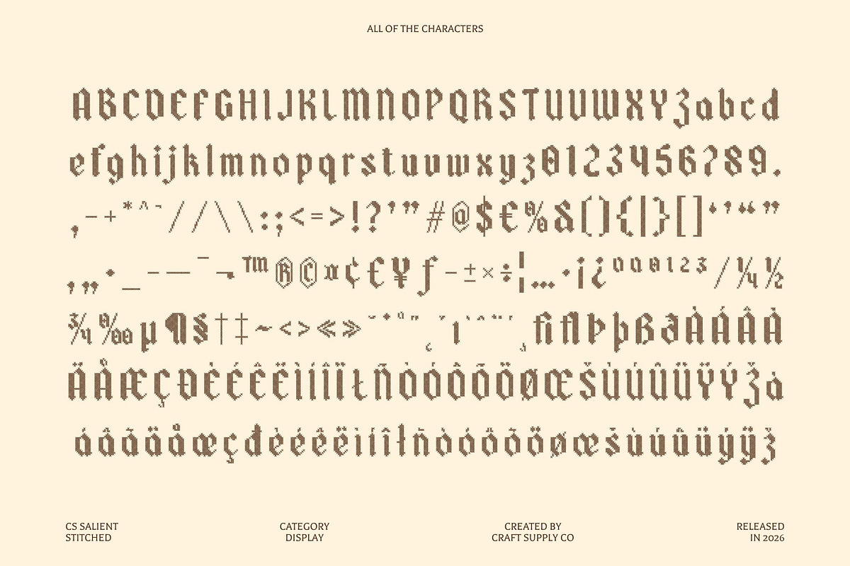 CS Salient Stitched, a Blackletter Font by Craft Supply Co. (Photo 8 of 8)