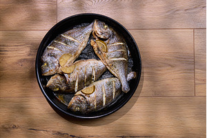 Grilled dorado fish served with, a Food & Drink Photo by darksoul72