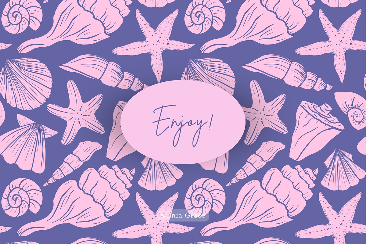 Hand-Drawn Marine Clipart & Patterns, a Decorative Illustration by Enia Grace (Photo 21 of 21)