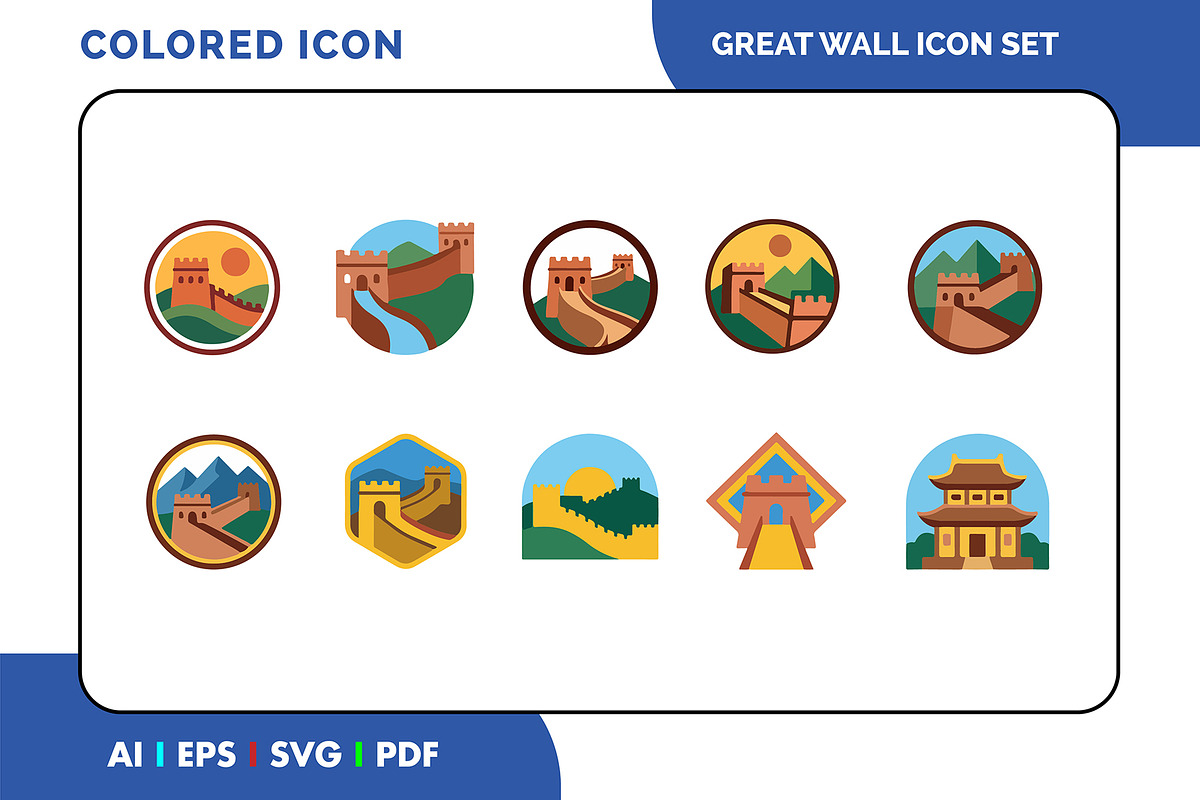 China Great Wall Icon Pack, a Duotone Icon by Fontmine Studio (Photo 1 of 3)