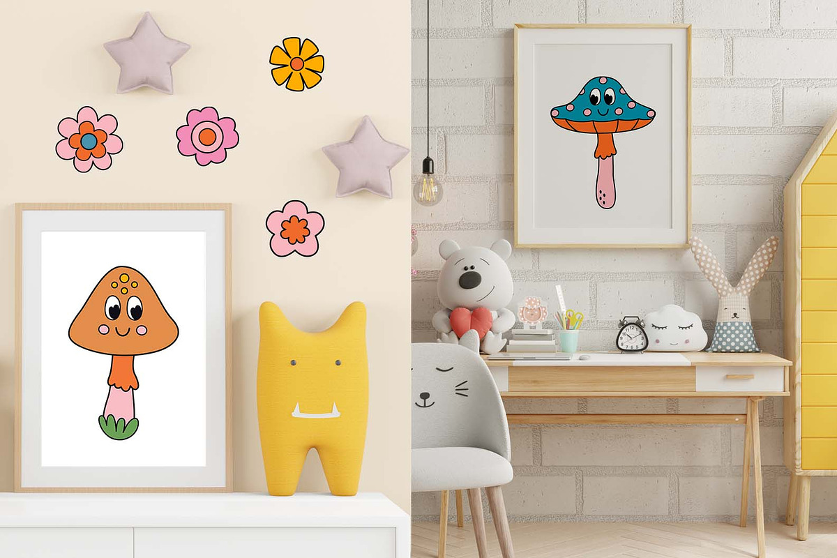 cute Mushrooms and flowers, a Seasonal Illustration by NataKa (Photo 8 of 10)