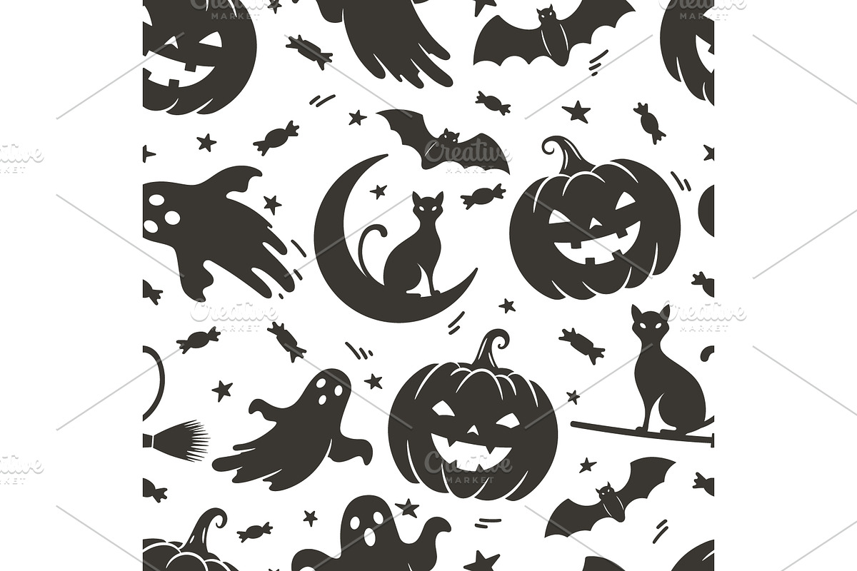 Cute seamless Halloween pattern, a Pattern Graphic by Yayasya (Photo 2 of 3)