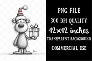 Christmas Teddy Bear Clipart, an Illustration by Designking (Thumbnail 4 of 5)