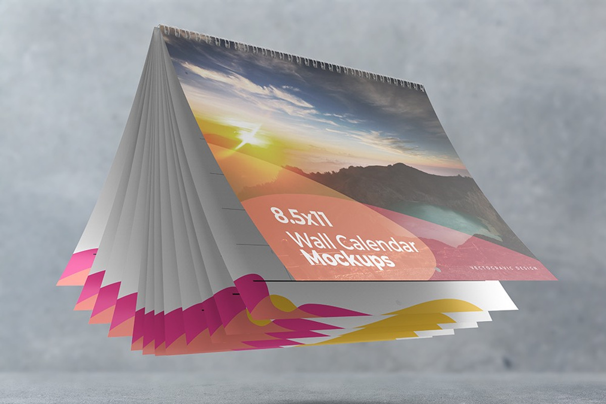 8.511 Wall Calendar Mockups, a Mockup by Vectogravic Design (Photo 6 of 8)