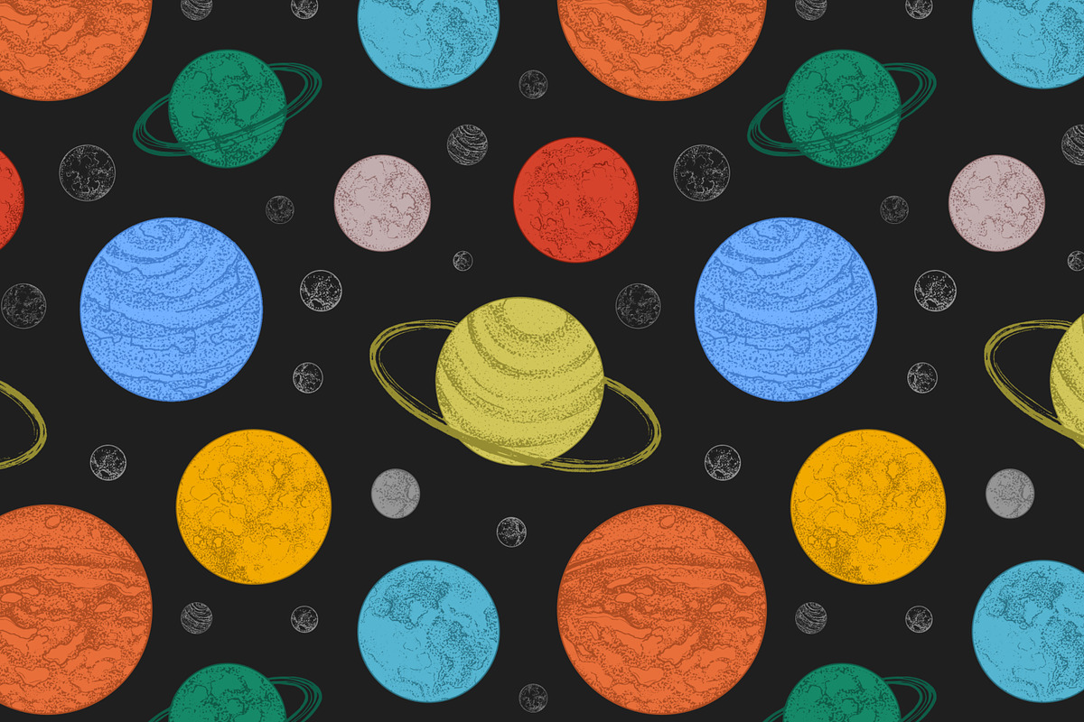 Planets bundle, seamless patterns, an Object Illustration by Good Studio (Photo 4 of 16)