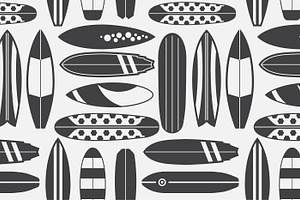 Retro Surfboard Pattern Set