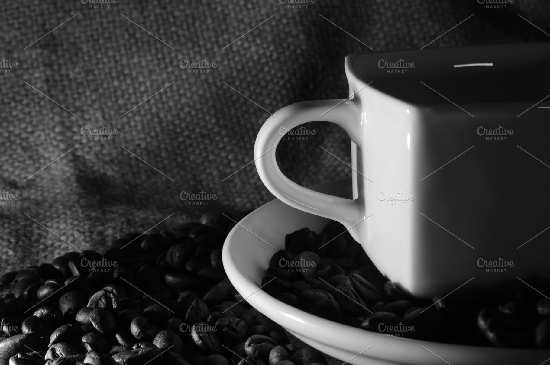 Coffee Cup And Beans Isolated