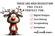 Christmas Funny Reindeer Clipart, an Illustration by OK Design (Thumbnail 4 of 6)