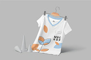 Half Sleeves V-neck T-shirt Mockups, a Shirt Mockup by megostudi0 (Thumbnail 5 of 6)