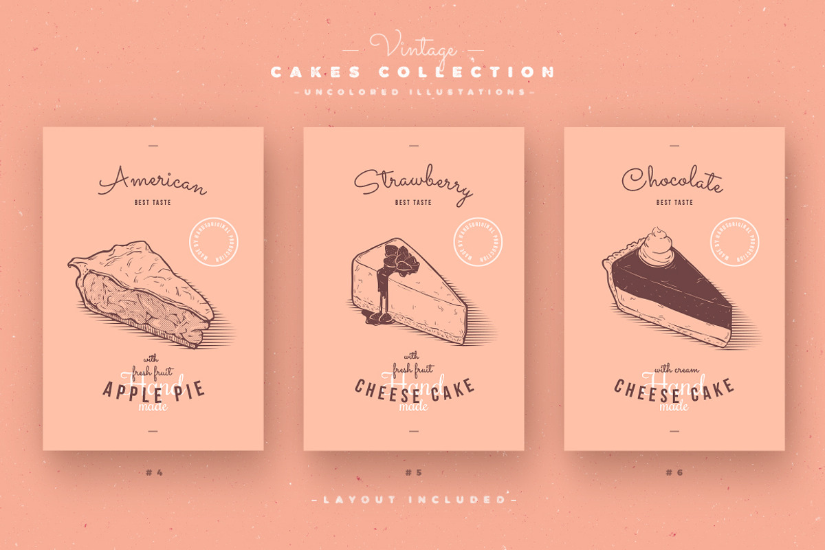 Vintage cakes collection, a Texture Illustration by blauananas (Photo 8 of 15)
