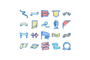ribbon red banner design gift icons, an Object Illustration by pikepicture