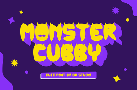 Monster Cubby Font, a Handwritten Font by QR Design Studio