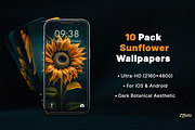 10 Dark Sunflower Phone Wallpapers, a Background Graphic by BazziBa♥ (Thumbnail 1 of 4)
