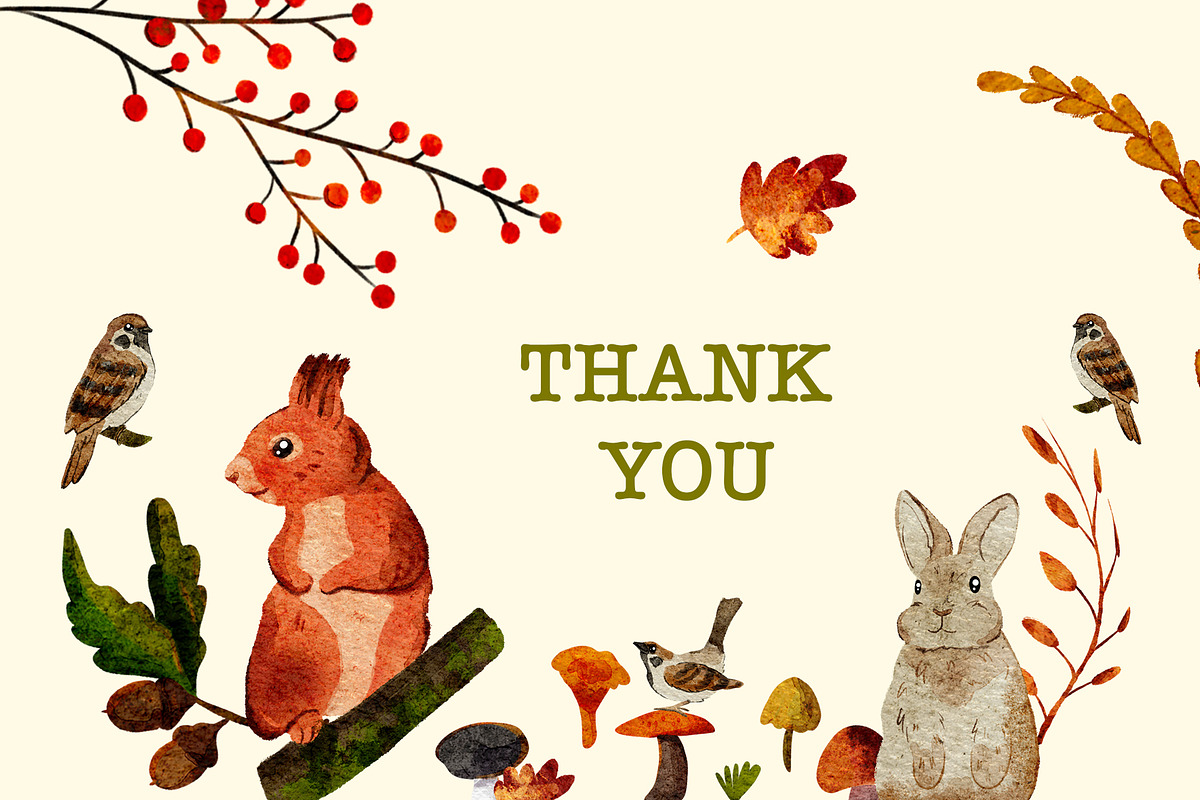 Watercolor Woodland Animals, a Pattern Graphic by KlymchukArtworks (Photo 8 of 8)