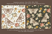 4 Seamless Butterflies Roses insects, a Pattern Graphic by Vintage (Thumbnail 2 of 14)