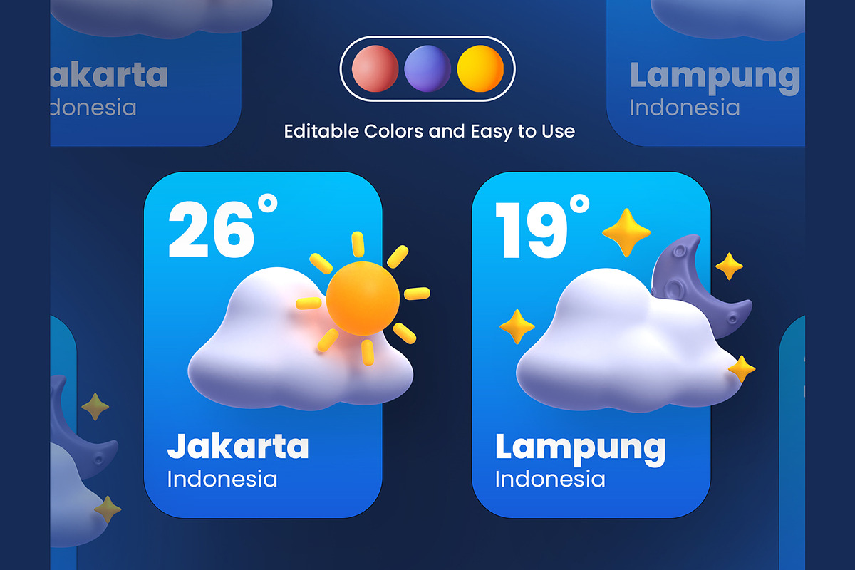 Weather 3D Icons, an Object 3D Model by Rakata Studio (Photo 3 of 7)