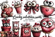 Quirky valentines sweets clipart, an Illustration by CreationArt (Thumbnail 1 of 6)