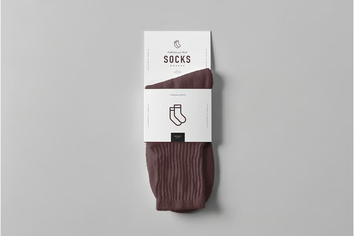 Socks Package Mock-up, a Product Mockup by zippypixelstudio (Photo 5 of 10)