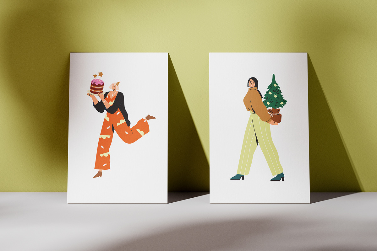 Christmas people set + banner, a Person Illustration by Good Studio (Photo 6 of 6)