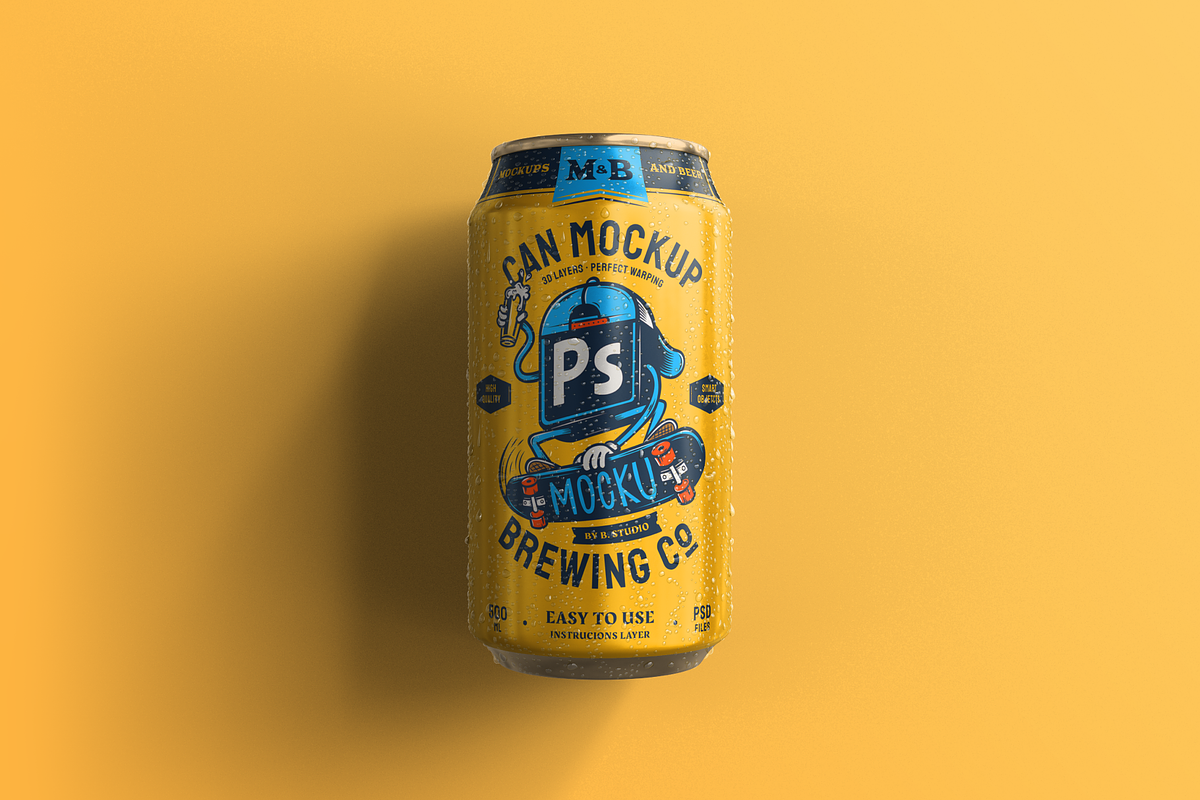 Beer Can Mockup, a Packaging Mockup by Mocku (Photo 9 of 16)