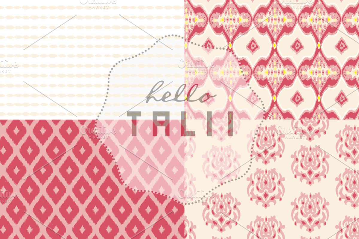 Summer Ikat Digital Paper, a Pattern Graphic by Hello Talii (Photo 3 of 4)