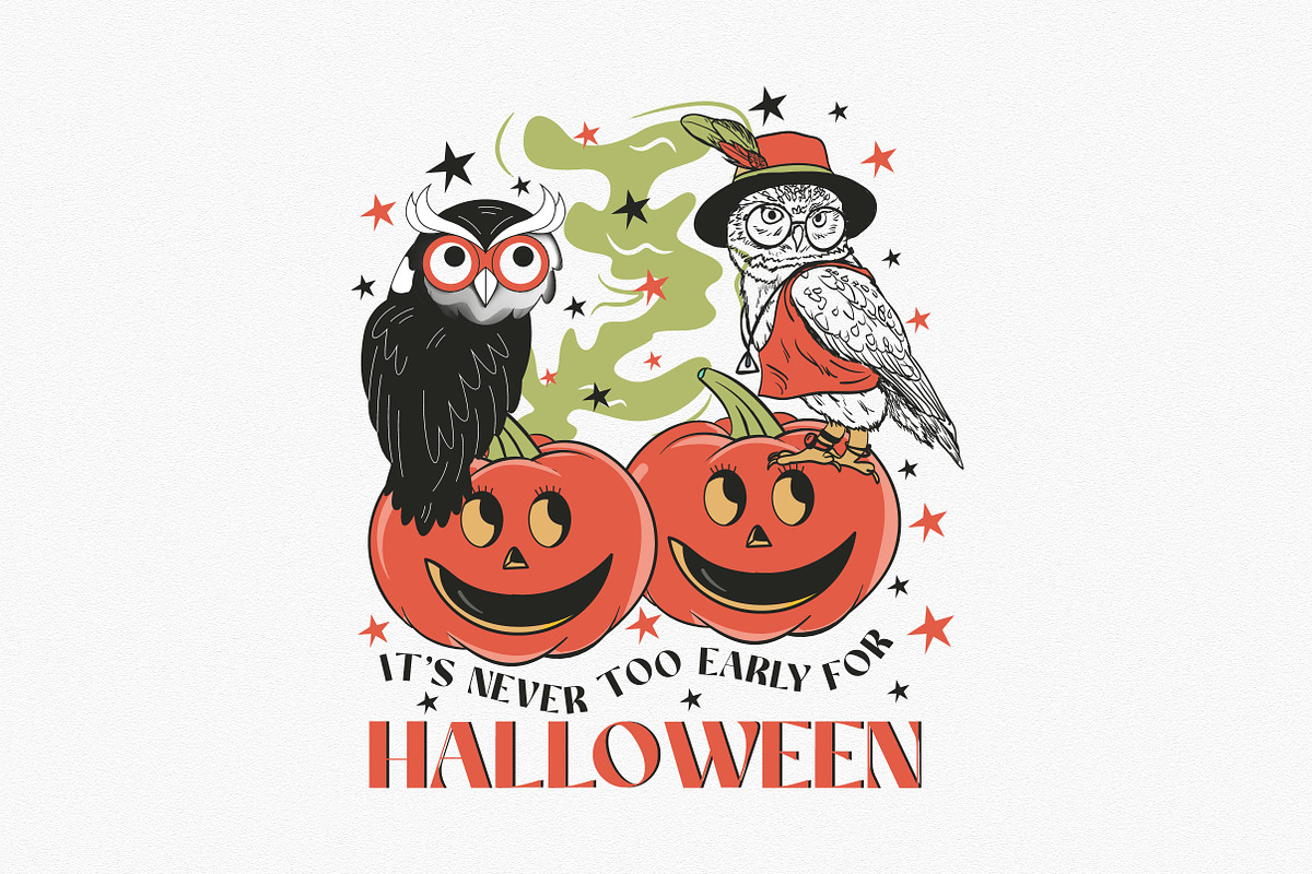 Vintage Halloween Sublimation Bundle, a Work Illustration by CreationArt (Photo 4 of 12)
