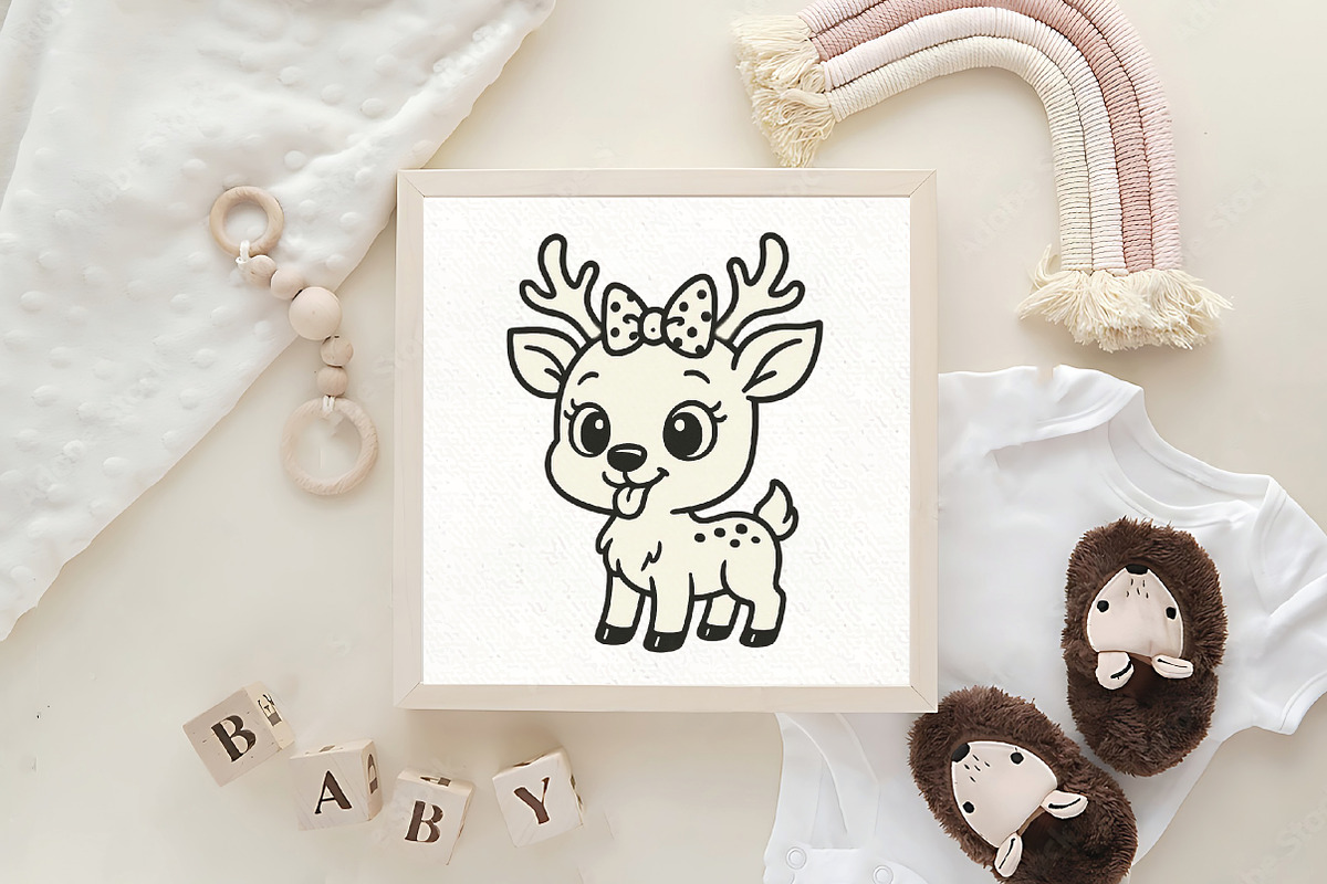 Funny Reindeer PNG Cute Christmas, an Illustration by CraftArtStudio (Photo 4 of 4)