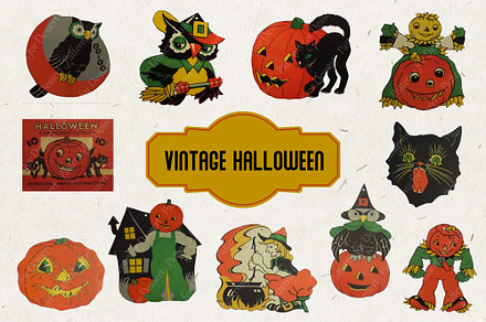 Vintage Halloween Clip Art III, a Seasonal Illustration by Patterns for Dessert