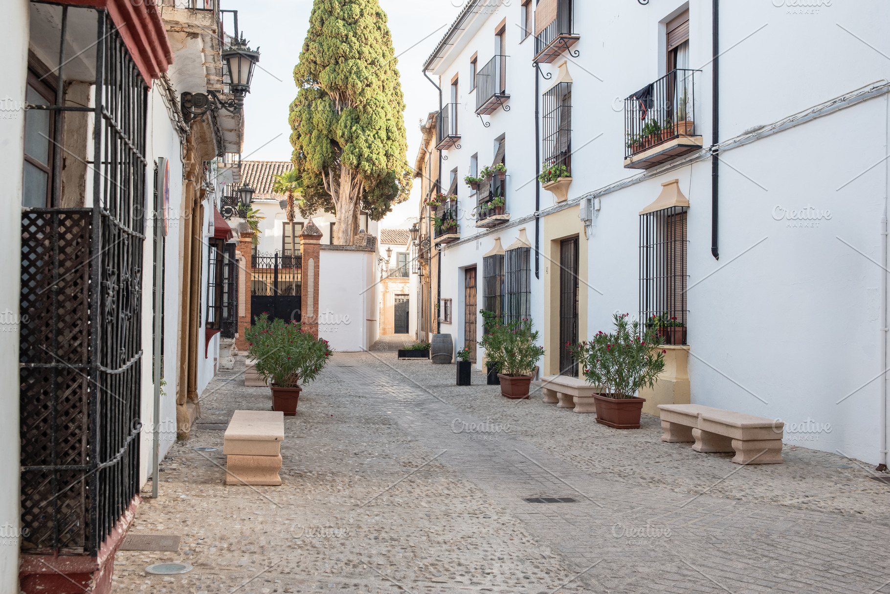 Typical street in the city of Ronda,, a Holiday Photo by Fotoeventis