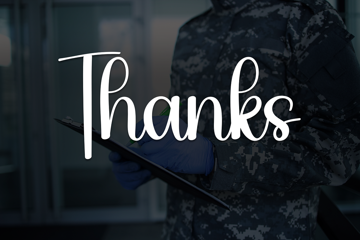 Armyblue | Script Font, a Handwritten Font by Scratchones (Photo 9 of 9)