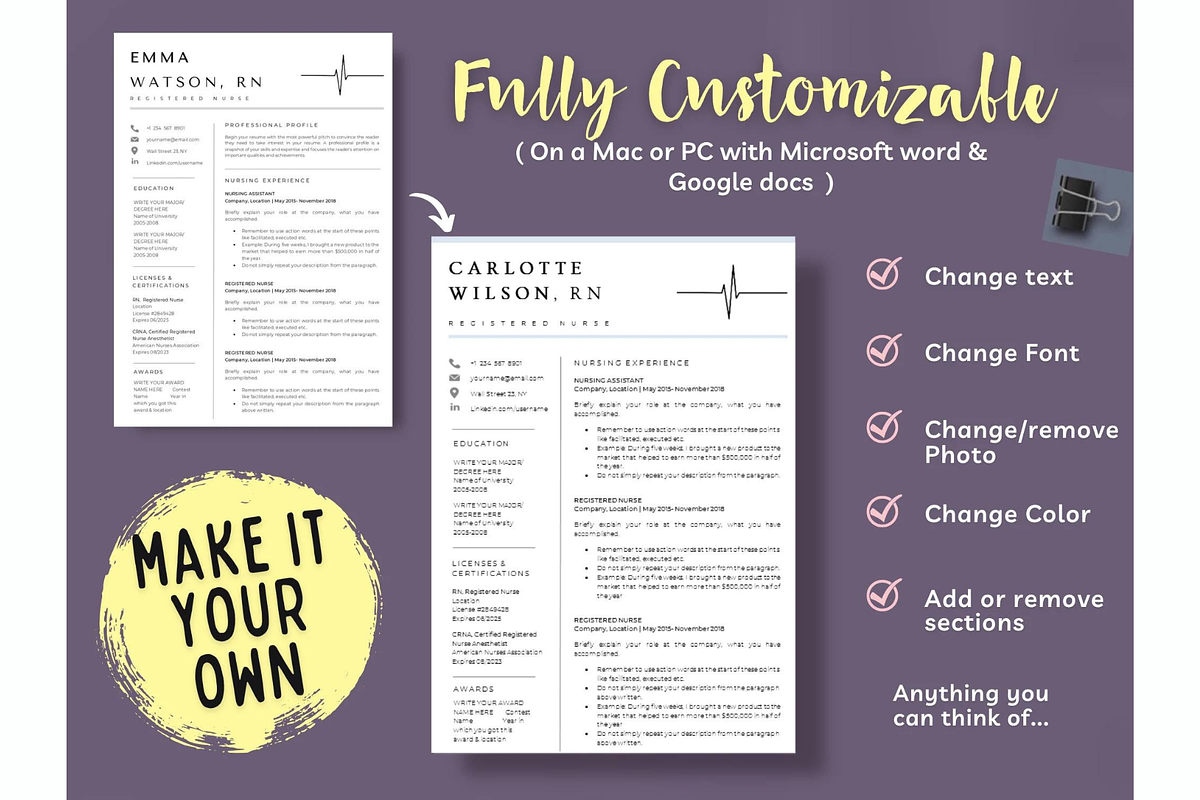 Registered Nurse Resume template, a Resume Template by Climbwithelevator (Photo 5 of 6)