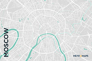 MAP SET - Pale / Turquoise - 15 Maps, a Graphic by MetroMaps (Thumbnail 11 of 16)