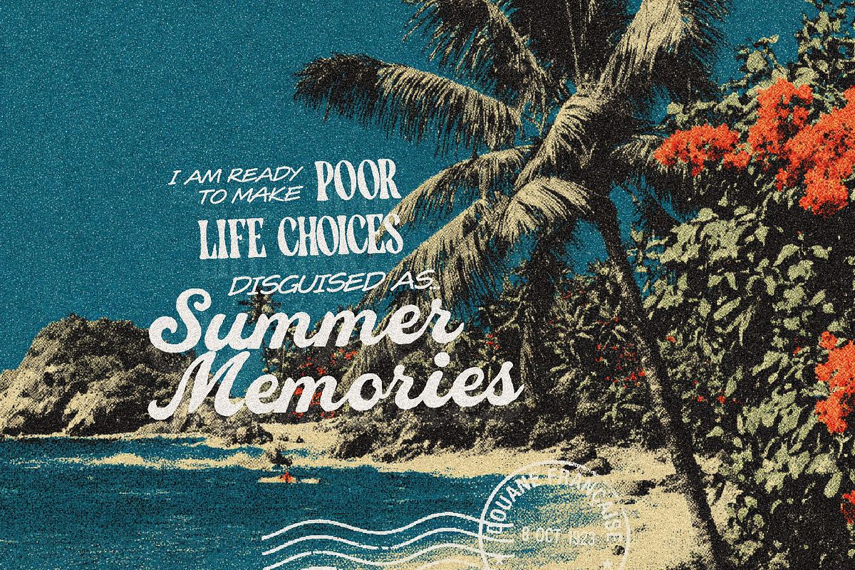 Hello Hawaii Retro Surf Font Trio, a Handwritten Font by AndrewPixelType (Photo 6 of 18)