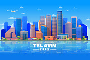 Tel Aviv Israel vector skyline, a Background Graphic by Sky and glass (Thumbnail 2 of 7)
