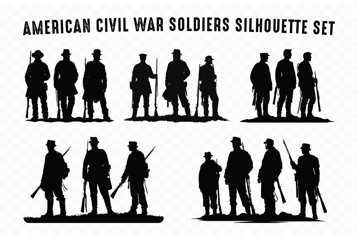 American Soldier Silhouette SVG Set, a Person Illustration by Gfx Expert Team (Photo 3 of 3)