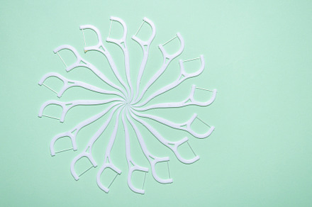 Lot of dental floss toothpick featuring background, blue, and care, a Health & Medical Photo by MDBildes