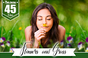45 Grass and Flowers Photo Overlays