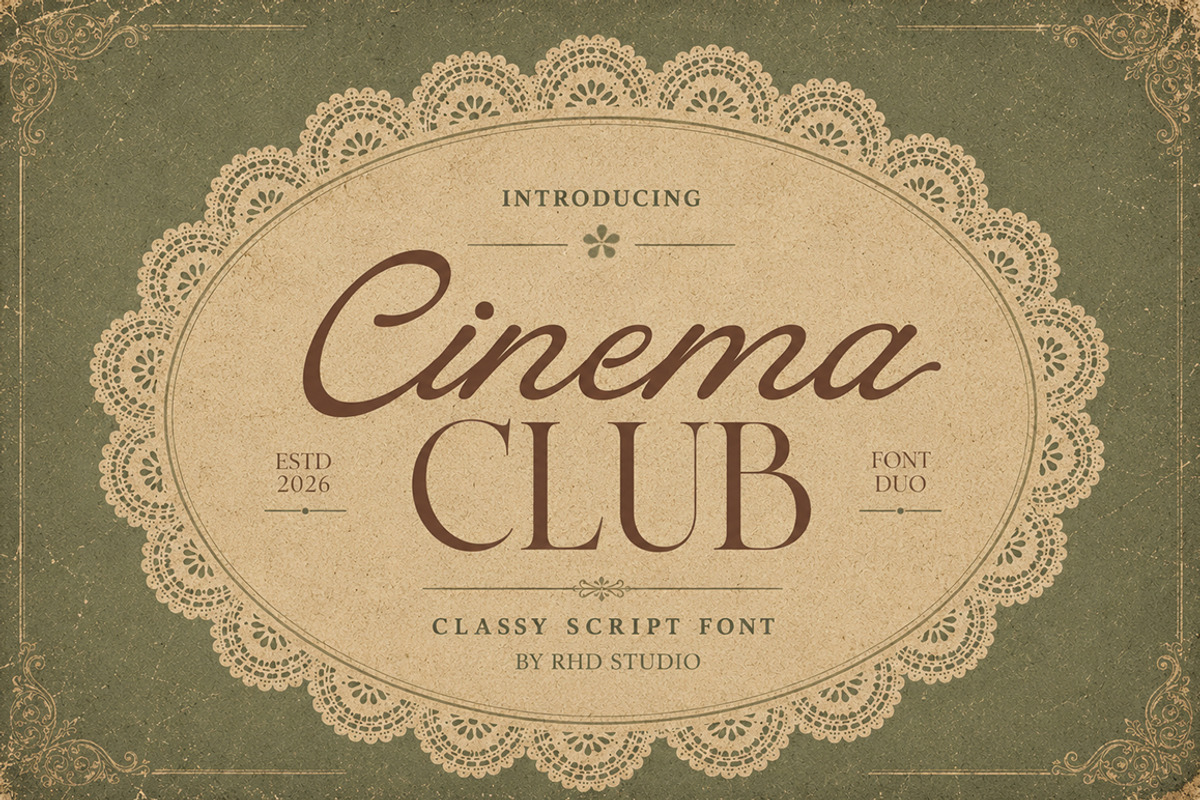 Cinema Club, a Script Font by StudioRhd (Photo 9 of 9)