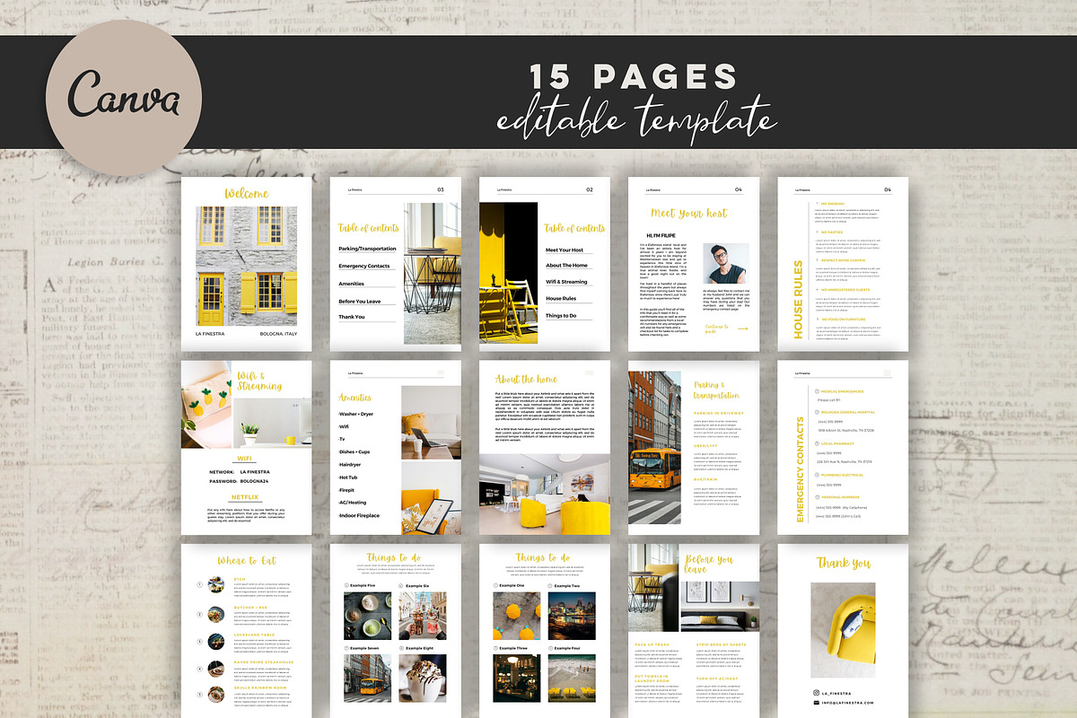 CANVA AIRBNB WELCOME BOOK, a Brochure Template by Design House (Photo 2 of 10)