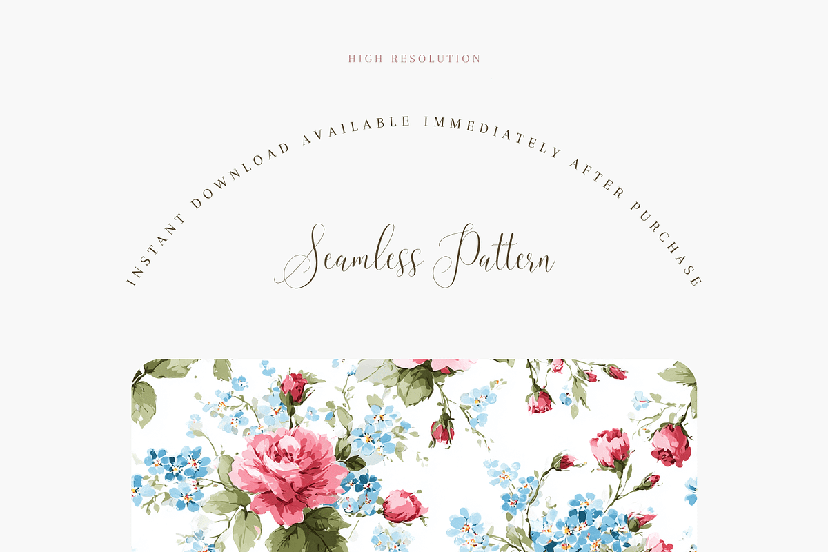 Vintage Pink Roses Seamless Pattern, a Pattern Graphic by Pati Charm Studio (Photo 2 of 6)
