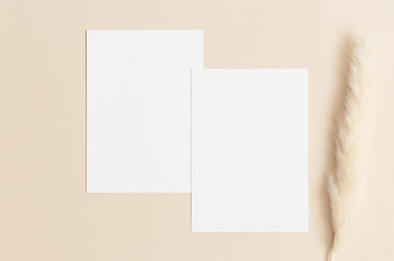 Two white cards mockup, JPEG, an Arts & Entertainment Photo by Snoflinga