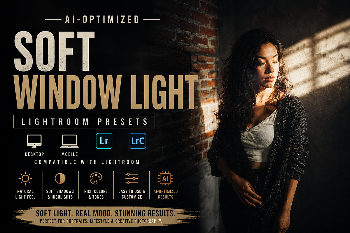 Soft Window Light Lightroom Presets, a Preset Add-On by AAA Presets (Photo 1 of 16)