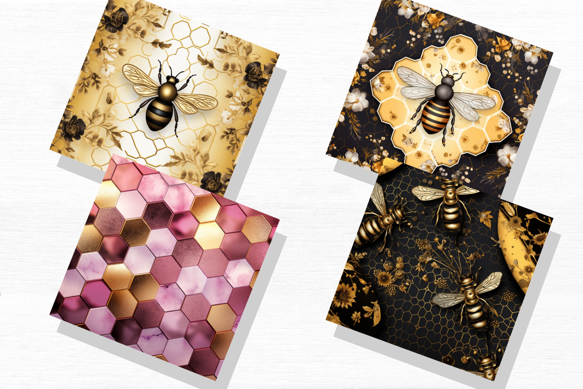 Princess Bee Digital Paper Bundle, an Object Graphic by Regulrcrative (Photo 4 of 4)