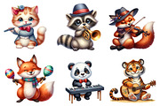 Kawaii Musical Animal Clipart Bundle, an Illustration by CreationArt (Thumbnail 5 of 5)