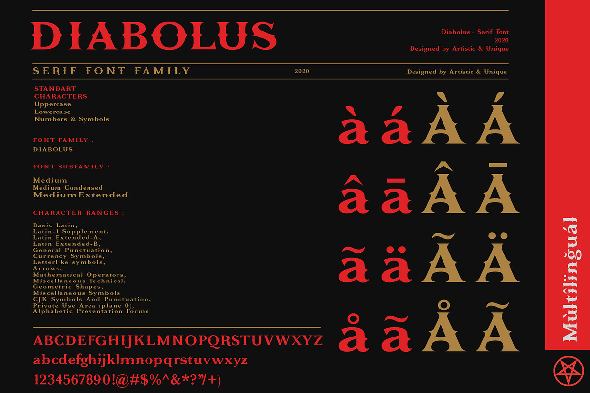 Diabolus - Serif Font Family, a Serif Font by Artistic & Unique (Photo 5 of 14)