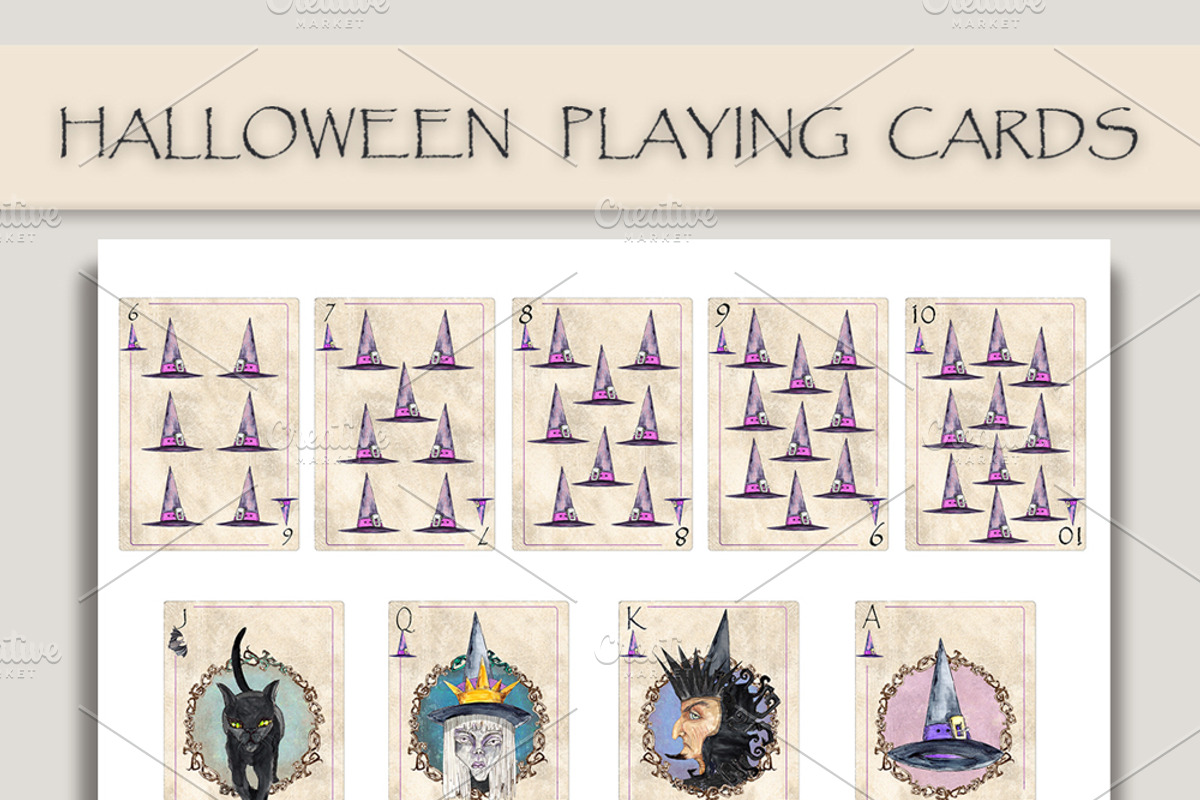 Halloween Playing Cards Collection, a Decorative Illustration by Arevka (Photo 2 of 2)