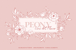 Peony - Line Art Flower