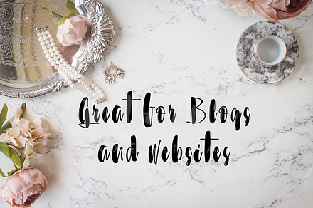 Styled Stock Marble + Flowers, a Photo by Gorgeous Graphics